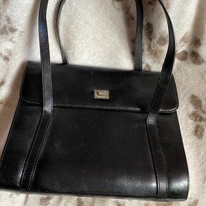 Vintage Black Leather Brooks Brothers Hand Bag